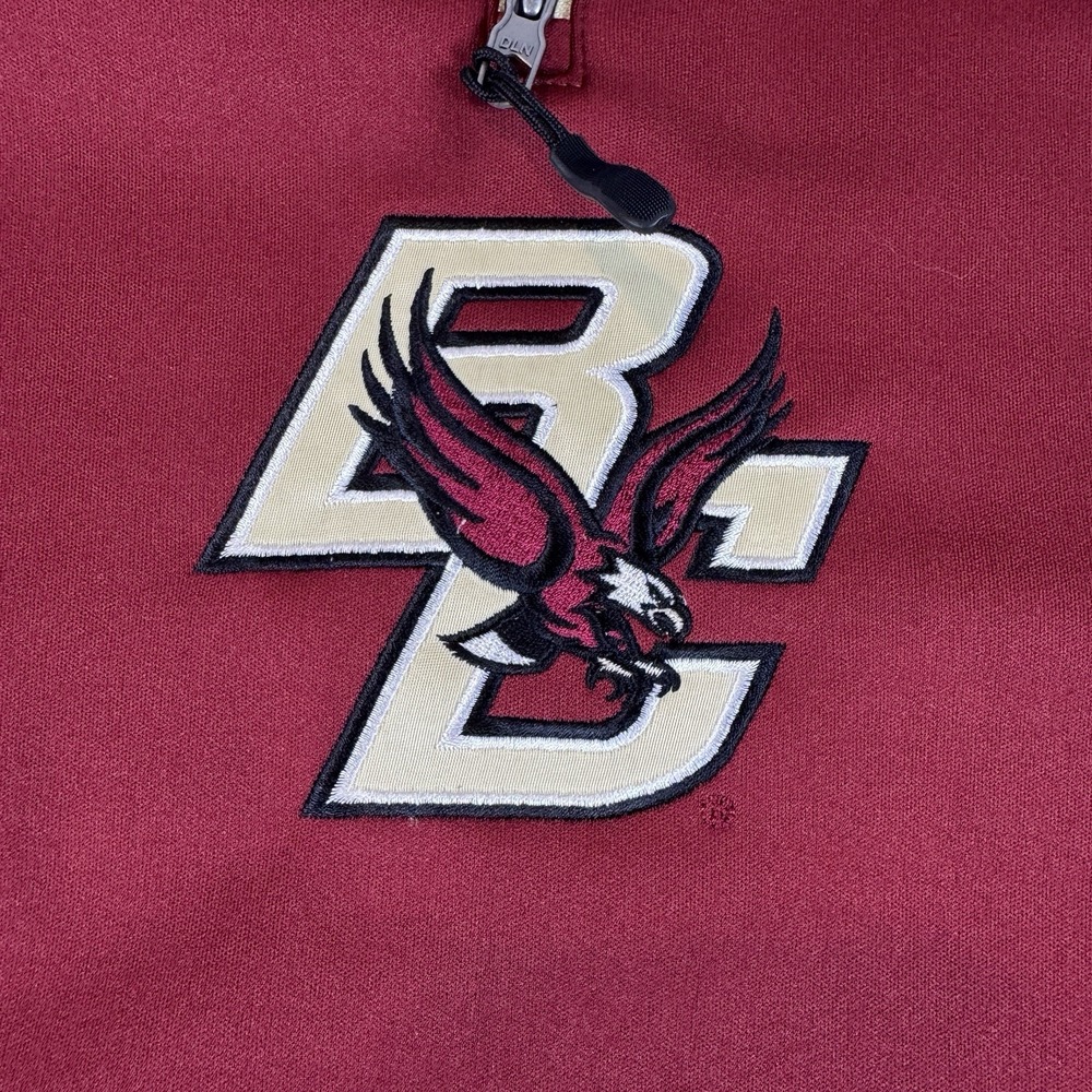 Boston College Eagles Reebok Fleece 1/4 Zip Pullover Chest Embroidered Men s L - Picture 3 of 12